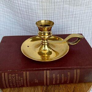 Vintage Baldwin Brand Polished Brass Chamberstick Candle Holder